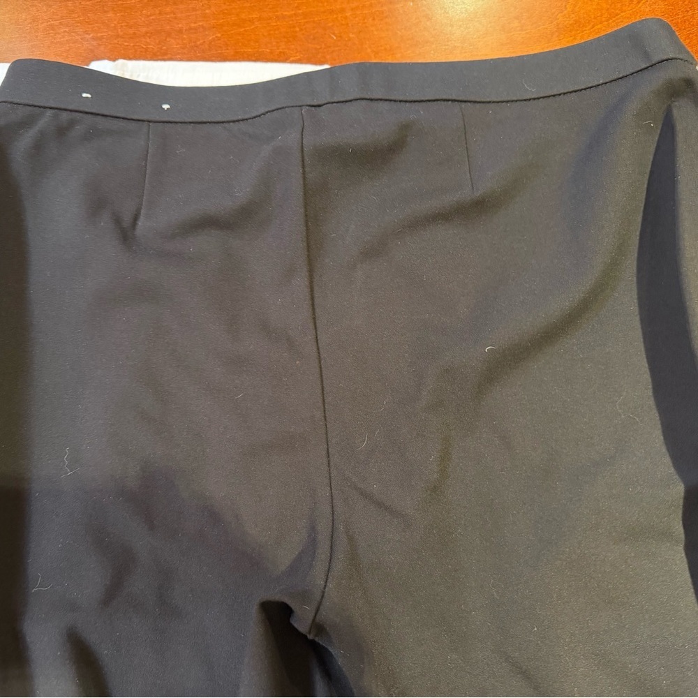 Chico’s Faux Black Leather Front Pants 3/16 Stretch Back-side - Picture 5 of 8